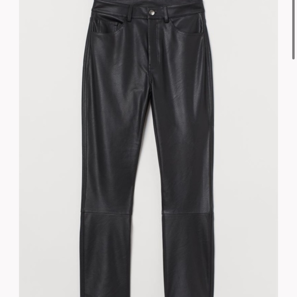 H&M faux leather high waist straight pant.